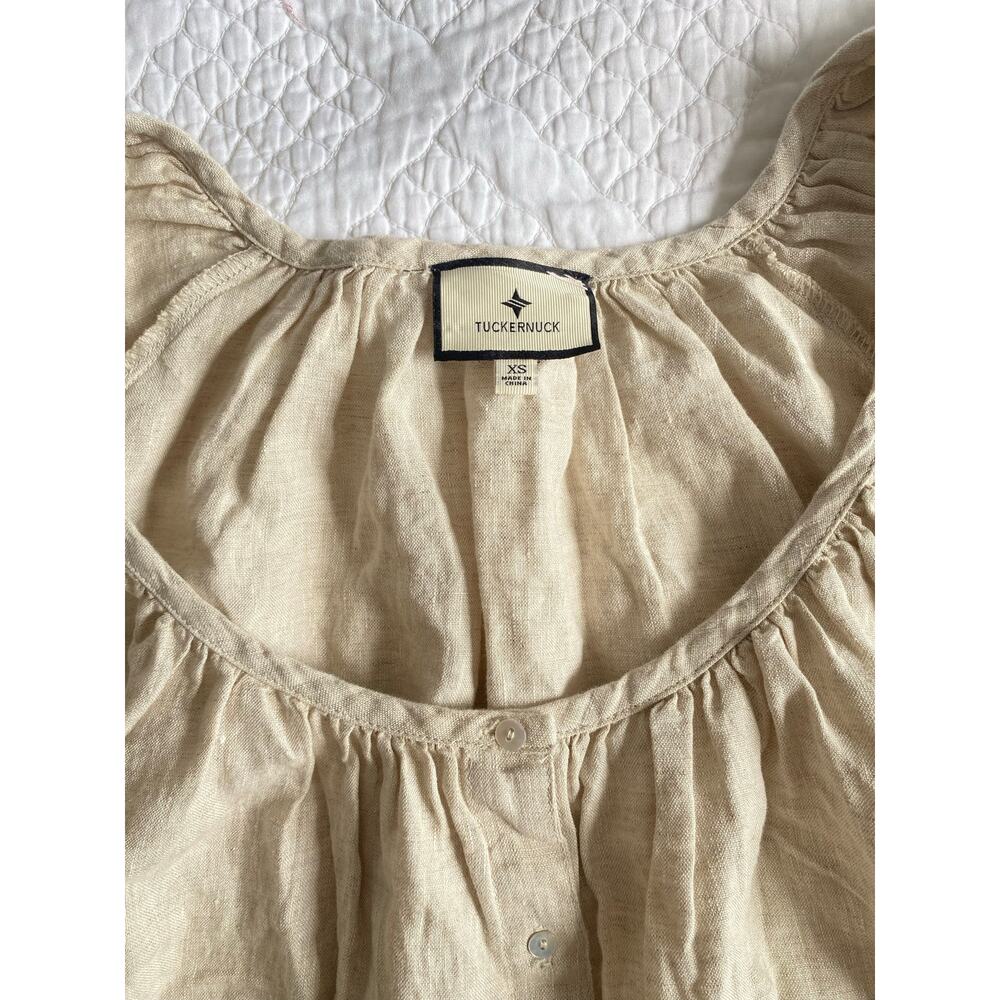 Tuckernuck Natural Linen Tully Crop Top Ava Shorts Matching Set Outfit XS - Picture 9 of 13